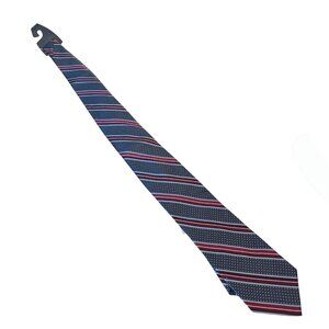 Men’s Pronto NWT Silk Tie Blue And Red Stripe Sleek Elegant Classic Stylish